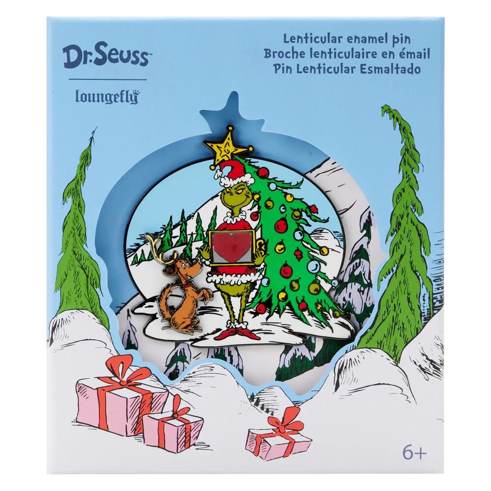 LOUNGEFLY DR. SEUSS THE GRINCH LENTICULAR HEART 3" COLLECTOR BOX PIN
